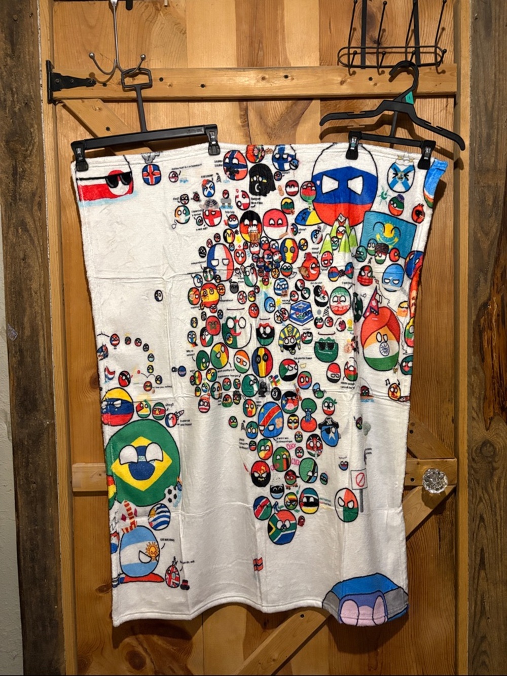 Countryball Novelty White Lightweight Soft Flannel Throw Blanket